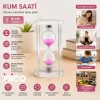 KÜÇÜK CAM KUM SAATİ CAM STANDLI= ÇAP: 6CM-YÜKSEKLİK: 10CM (5047)