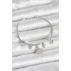 Kuğu Charmlı Gümüş Renk Kadın Bileklik