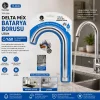 KUĞU EVYE - LAVABO UZUN DELTA MİX BATARYA BORUSU KROM KAPLAMA - VAKUMLU - SÜZGEÇLİ UÇ (5047)