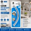 KUĞU EVYE - LAVABO UZUN MİX BATARYA BORUSU KROM KAPLAMA - VAKUMLU - SÜZGEÇLİ UÇ (5047)