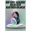 Kulak Üstü Kablosuz Bluetooth Kulaklık Unısex Renkli Işıklı Kulaklık