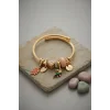 Kuş Figürlü Charmlı Gold Renk Bileklik