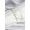 Kutup Yıldızı Model Zirkon Taşlı Gold Renk Su Yolu Kadın Bileklik