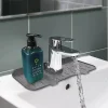 Lavabo İçin Silikon Esnek Mat Musluk Sapı Damlama Tutucu Raf Mutfak Tezgahı Sıçrama Koruma