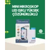 LED Aydınlatmalı 80–200 Kat Büyütmeli Cep Mikroskop