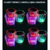 LED Işıklı Eğlence Bardakları - 3 Modlu Renk Değiştiren Bardak 12 Adet (5047)
