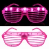 LED Işıklı Panjur Parti Gözlüğü Pembe Renk Shutter Gözlük (5047)