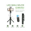 Led Işıklı Selfie Çubuğu Bluetooth Kumandalı Kablosuz Tripot Selfie Monopod Selfie Stick SİYAH