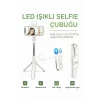 Led Işıklı Selfie Çubuğu Bluetooth Kumandalı Kablosuz Tripot Selfie Monopod Selfie Stick (Beyaz)