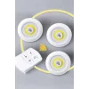 Led Lamba 3lü Uzaktan Kumandalı Yapışkanlı Beyaz Işık (Kopya)