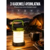 Led Lamba Kamp Lambası Hafif Taşınabilir Şarj Süreli Akordeon El Fenerli