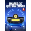 Ledli Şarjlı Kafa Lambası LED Şarjlı Su Geçirmez Kafa Feneri