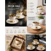 shopwave Luxury Yaldızlı Beyaz 6 Kişilik Kahve Fincan Takımı 90 ml (0177)