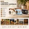 M4 PORTABLE WİRELESS HOPARLÖR - SPEAKER IŞIKLI USB ŞARJLI RENKLİ KASA - BRONZ ÇERÇEVEUSB - DC 5V - TF (5047)