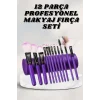 Makyaj Fırçası 12 Parça Set Yumuşak Uçlu Göz Makyajına Uygun Hafif ve Taşınabilir Çanta