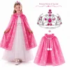Masal Prensesi Pembe Pelerin ve Taç Seti (85 cm) (5047)