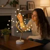 Masaüstü Boncuklu Şarjlı Ağaç Lamba – 3 Kademeli Dokunmatik Işık, Dekoratif LED Masaüstü Ortam Aydınlatması (5047)