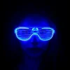 Mavi Led Işıklı Parti Gözlüğü - Neon Glow Şerit Gözlük 3 Modlu