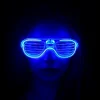 Mavi Led Işıklı Parti Gözlüğü - Neon Glow Şerit Gözlük 3 Modlu (5047)