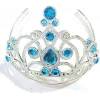 Mavi Taşlı Elsa Çocuk Tacı Prenses Tacı Kraliçe Tacı 16x14 cm (5047)