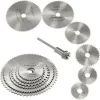 Metal 6 Parça Mini Matkap Ucu Ahşap Kesme Yuvarlak Çelik  Disk Testere Seti Kiti