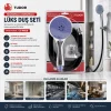 MİLANO VAKUMLU - SİLİKON LÜKS DUŞ SETİ DUŞ BAŞLIK=MİX SİLİKON HORTUM=1.5MT MAFSAL=3 KADEME (5047)