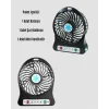 Mini USB Fan – Şarj Edilebilir, Işıklı, 3 Kademe, Taşınabilir Masaüstü Vantilatör