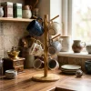 MİX ALTLIK =YUVARLAK - KARE BARDAK - FİNCAN ASACAK BAMBU - AHŞAP 35CM (5047)