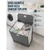 Modern Tasarımlı Duvara Monte Kirli Çamaşır Sepeti Pratik Saklama Çözümü