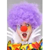 Mor Renk Kıvırcık Afro Bonus Peruk Takma Saç ve Kırmızı Burun Seti (5047)