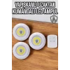 Mutfak Dolap Altı Işığı Uzaktan Kumandalı Yapışkanlı Kablosuz Pilli