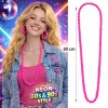 Neon Pembe Boncuk Kolye 80 cm – Retro 80’ler 90’lar Parti Aksesuarı