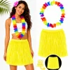 Neon Sarı Hawaii Etek 40 cm ve Rengarenk Hawaii Kolye (5047)