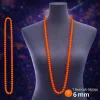 Neon Turuncu Boncuk Kolye 80 cm – Retro 80’ler 90’lar Parti Aksesuarı (5047)