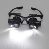 NikulaGözlük Modeli 10x 15x 20x 25x Lens,2led ışıklı,büyüteç