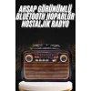 Nostaljik Görünümlü Ahşap Radyo TF SD USB Girişli Led Fener Işıklı