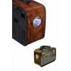 Nostaljik Görünümlü Ahşap Radyo TF SD USB Girişli Led Fener Işıklı