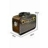 Nostaljik Görünümlü Ahşap Radyo TF SD USB Girişli Led Fener Işıklı