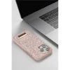 Onegif Apple İphone 15 Pro Bright Simli Kapak - Derin Mor