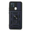 Oppo A15 Kılıf Pars Lens Yüzüklü Silikon - Lacivert