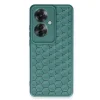 Oppo Reno 11f Kılıf Petek Silikon Kapak - Koyu Yeşil