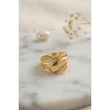 Örgü Formlu Geniş Tasarım Gold Renk Yüzük