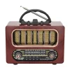 Orta Boy Retro Ahşap Tasarım Bluetooth Hoparlörlü Radyo – FM/AM Destekli, Şarjlı ve Taşınabiliri Radyo NS-6636 (5047)