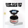 Outdoor Kamp Ocağı Gazlı Taşınabilir Pişirme Seti Üç Ayaklı Denge Aparatlı