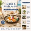 OVAL AHŞAP SEPET RENKLİ MİX MİDYE - DENİZ KABUK VAZO TAŞI (5047)