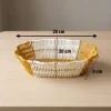 Oval Çift Renkli Plastik Rattan Ekmek ve Meyve Sepeti - Çok Amaçlı Banyo ve Mutfak Düzenleyici - Yıkanabilir Dekoratif Tezgâh Üstü Organiz (5047)