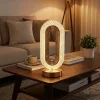 Oval Şeklinde Kristal LED Masa Lambası – Dokunmatik, 3 Renk Işık Modlu, Şarjlı Dekoratif Gece Lambası (5047)