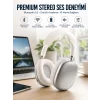 P9 Plus Kablosuz Kulak Üstü Bluetooth Kulaklık Beyaz Yüksek Ses Kaliteli