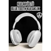 P9 Plus Kablosuz Kulak Üstü Bluetooth Kulaklık Beyaz Yüksek Ses Kaliteli