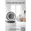 Paslanmaz Çelik Çay Tabağı Seti - Premium 304 Kalite  18 Parça Lüks Aynalı Parlaklık Ve Modern Tasarım